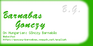 barnabas gonczy business card