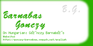 barnabas gonczy business card